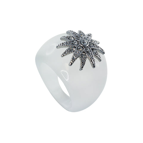 "Deco Starburst" Ivory Ring