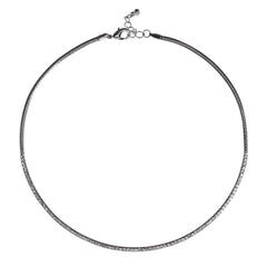 Rhinestones Silver Omega chain Delicate collar necklace