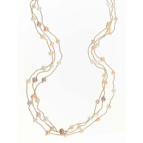 14K Goldfilled, Chain Wrapped Orange Quartz And Carnelian Beaded Tassle Pendant Necklace