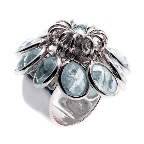 Sterling Silver, Blue Topaz Charm Ring