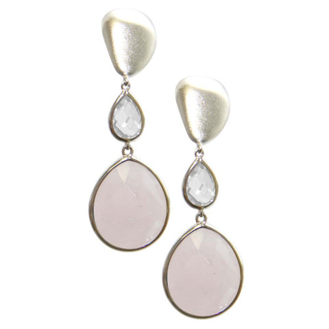 18K YG Plated, Beaded Deco Style Drop Earrings