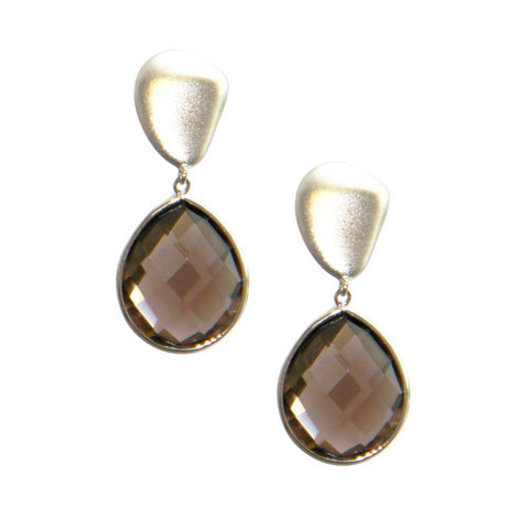 18K YG Plated, Beaded Deco Style Drop Earrings