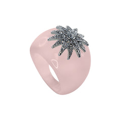 "Deco Starburst" Pink Ice Ring