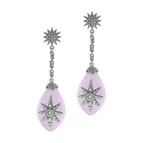 "Deco Starburst" Lavender Ice Earrings