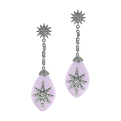 "Deco Starburst" Lavender Ice Earrings