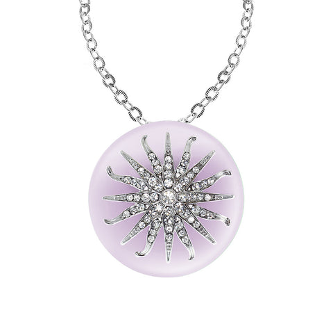 "Deco Starburst" Pink Ice Necklace