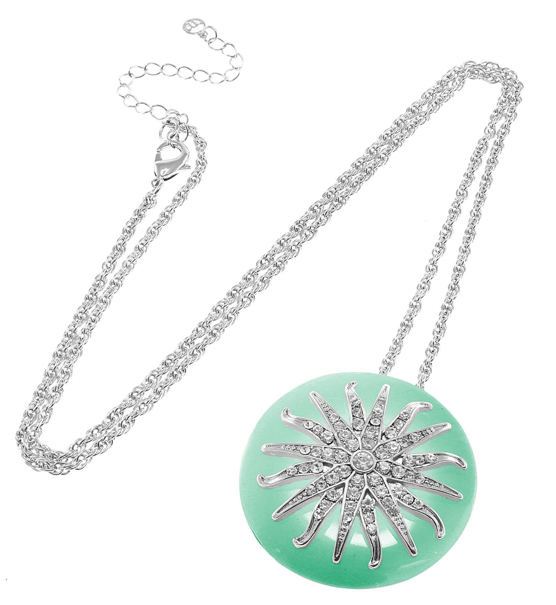 "Deco Starburst" Mint Ice Necklace