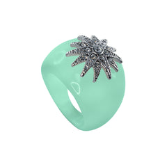 "Deco Starburst" Mint Ice Ring