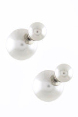 Double sided Pearl Post Earrings